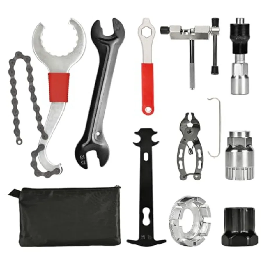 Bike Tool Kit, Professional Bike Repair Tools for Mountain Bike with 3-in-1 Cassette Remover Wrench Crank Puller Extractor Bott
