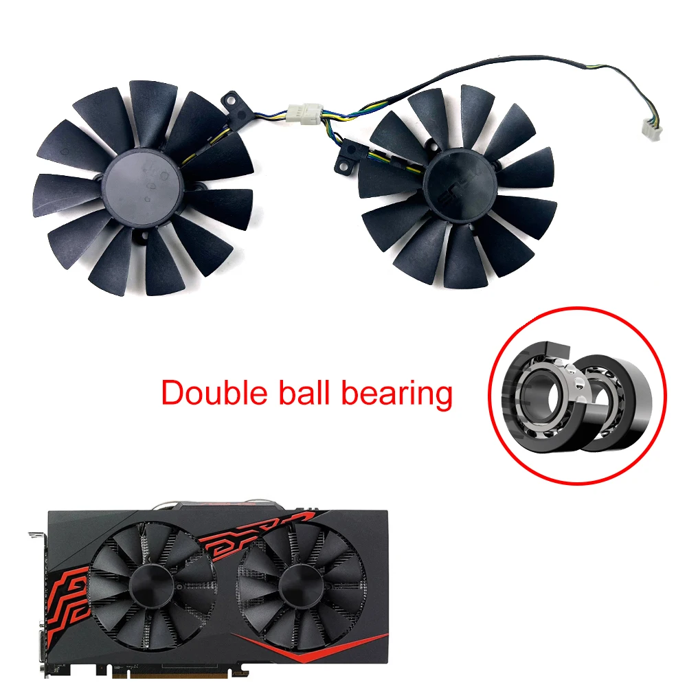 Ventilador de refrigeración Original con rodamiento de bolas T129215BU FDC10U12S9-C P106-100 GTX1060 GTX1070 para ASUS AREZ RX 470 570 580 SI EXPEDICIÓN OC