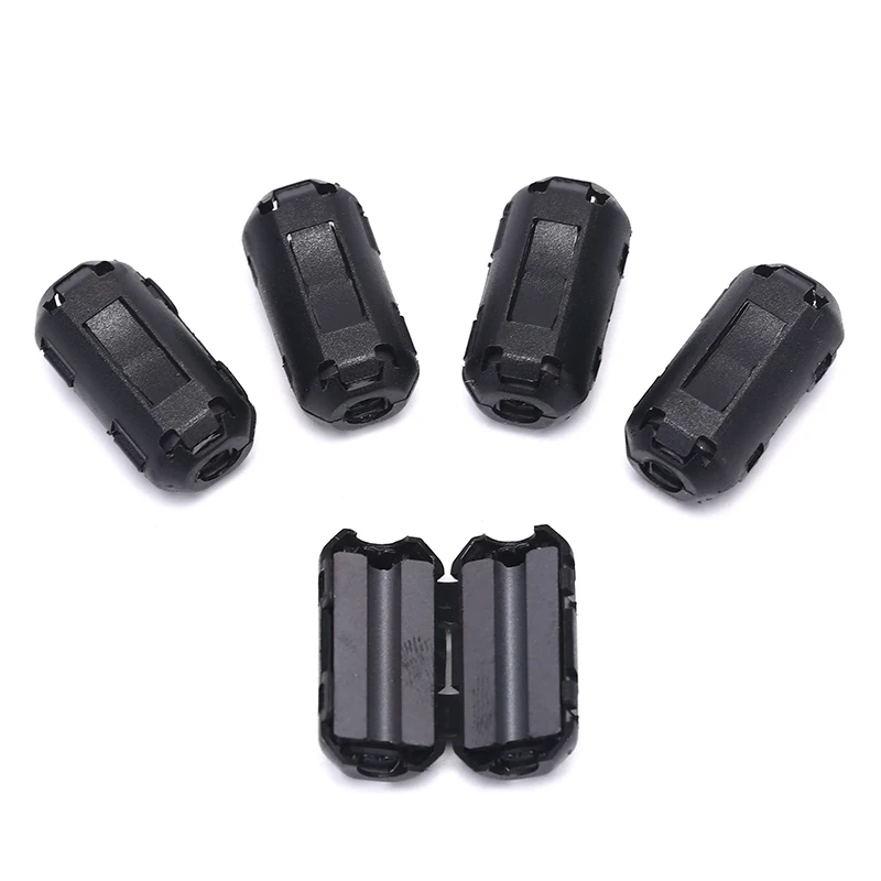 5pcs 3.5mm Noise Suppressor EMI RFI Clip Choke Ferrite Core Cable Filter Black