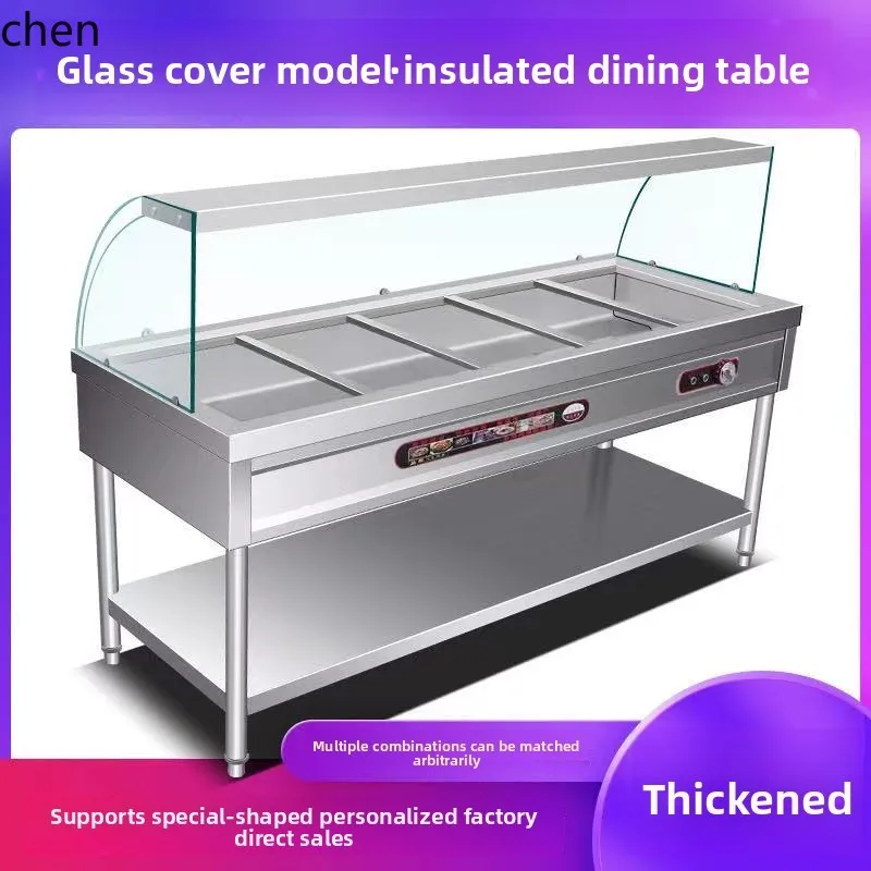 ZML fast food insulation table glass cover heating restaurant truck cooking soup pool constant temperature energy saving