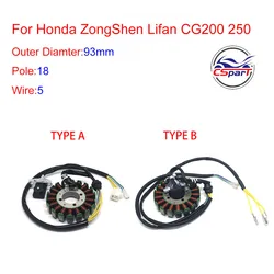 Magneto Stator 18 Pole Coil 5 Wire 200C 250CC CG Bashan Shineray Jinling Taotao Dirt Pit Bike ATV Quad Parts