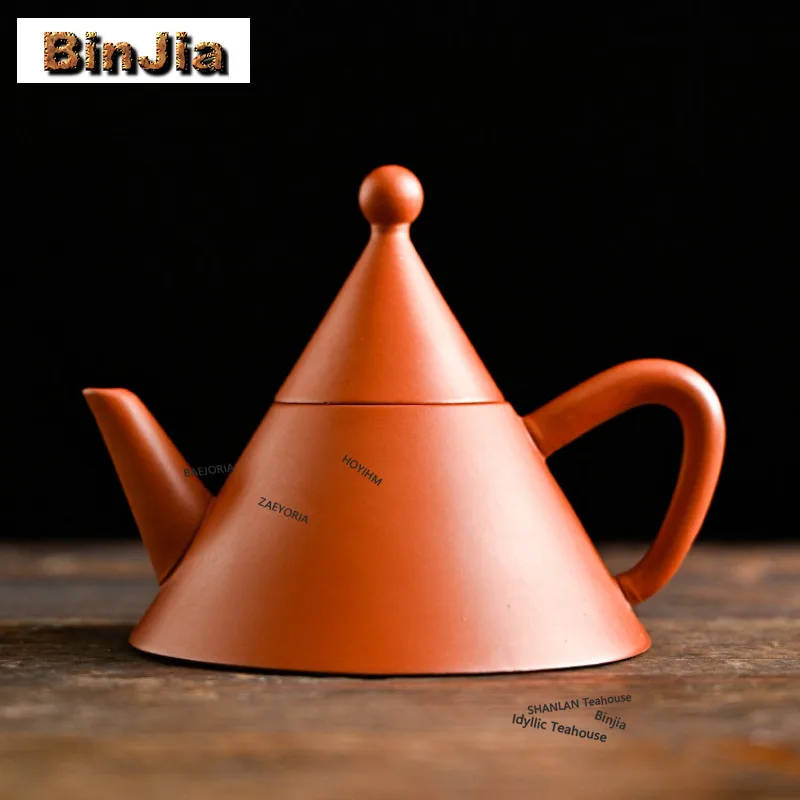 BAEJORIA 100ml Pyramid Purple Sand Teapot Elegant Tea Infuser Pot Household Tea Maker Kettle With Strainer For Tea Ornaments