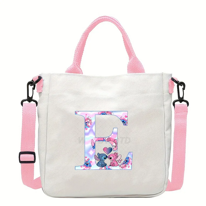 

Сумка через плечо StarCraft Baby Stitch, большая вместительная сумка через плечо, холщовая сумка с принтом A-Z, женская сумка для хранения, подарок