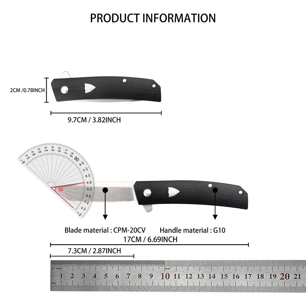 Portable BM 601 Folding Knife CPM-20CV Tanto Blade Black G10 Handle Easy To Carry Outdoor Hunting Hiking Pocket Knife - view 6