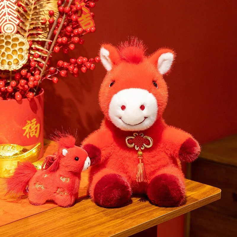 2026 Year of The Horse Plush Doll Cute Soft Stuffed Animal Warm Companion Toy Festive Home Decor Gift for Adults Kids Kawaii