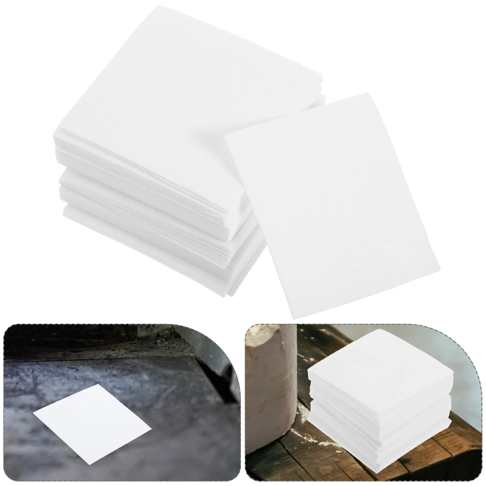 

50pcs Ceramic Fiber Gasket Paper Microwave Kiln High Temperature Insulation Ceramic Fiber Sheet Fireproof Kiln Papers White Felt