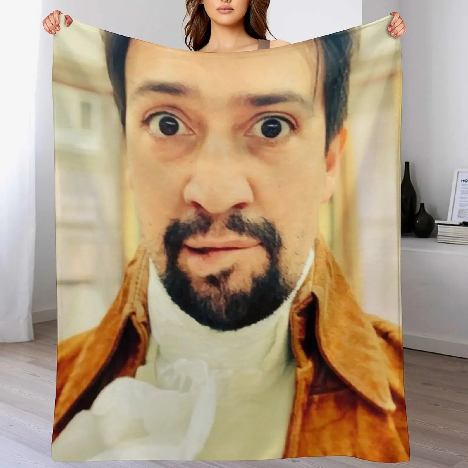 Lin Manuel Miranda Biting His Lip Throw Blanket Plush Fuzzy Cozy Blanket for Couch Sofa