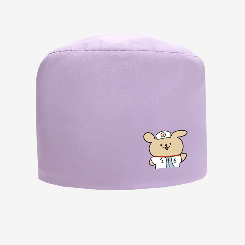 4 الموسم الدب المطبوعة النساء والرجال قبعات فرك قبعات العمل قابل للتعديل لينة طبيب الممرضات قبعات الشعر الطويل MSG-06