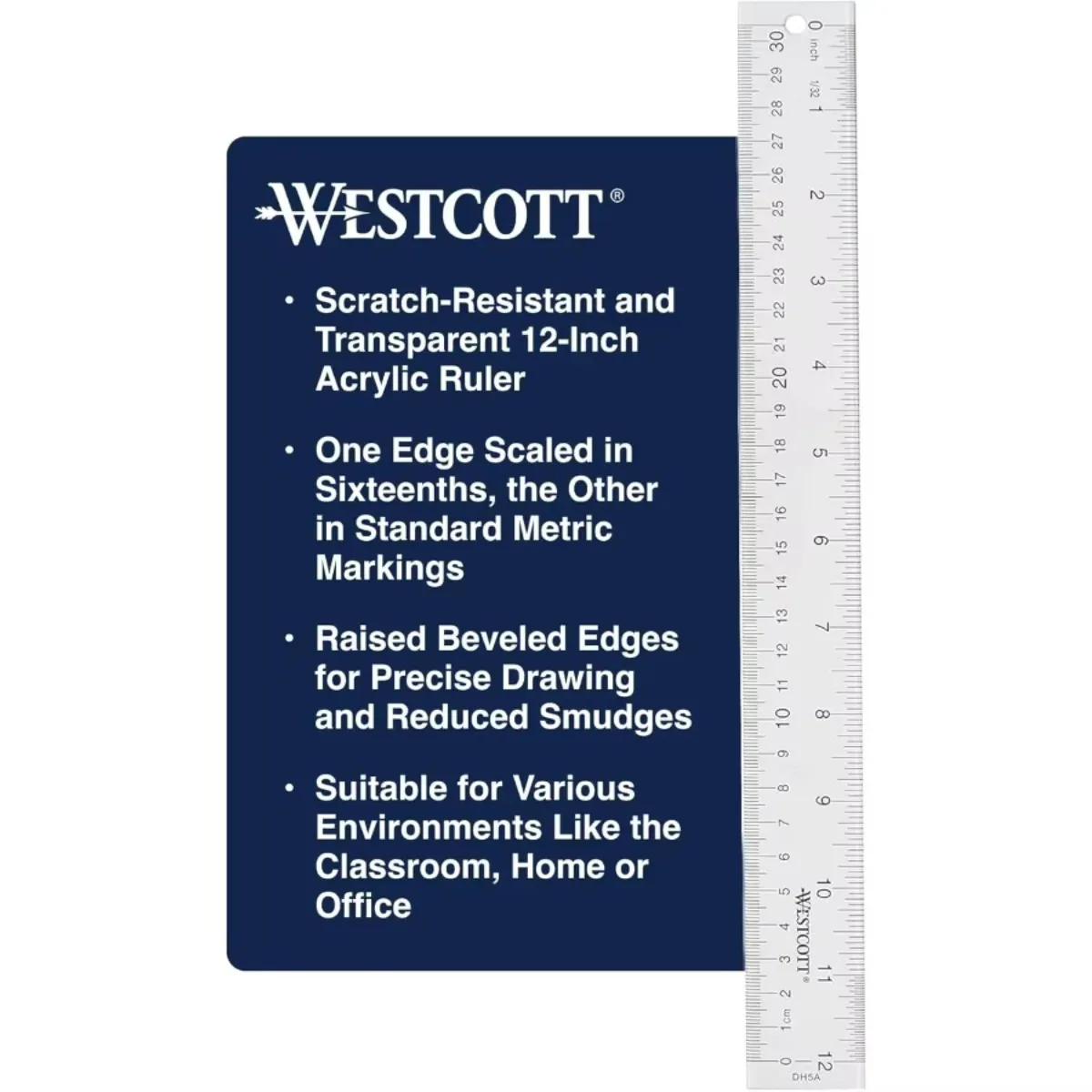 아크릴 투명 자, 읽기 쉬운 표시, 긁힘 방지 디자인, 돌출된 경사진 가장자리, 공예, 사무실, 교실용