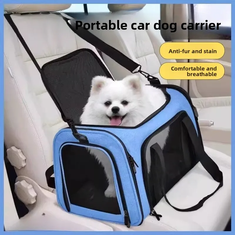 

Складная переноска-рюкзак для домашних животных: универсальная сумка для собак мелких пород для дальних поездок и прогулок на природе с несколькими отверстиями