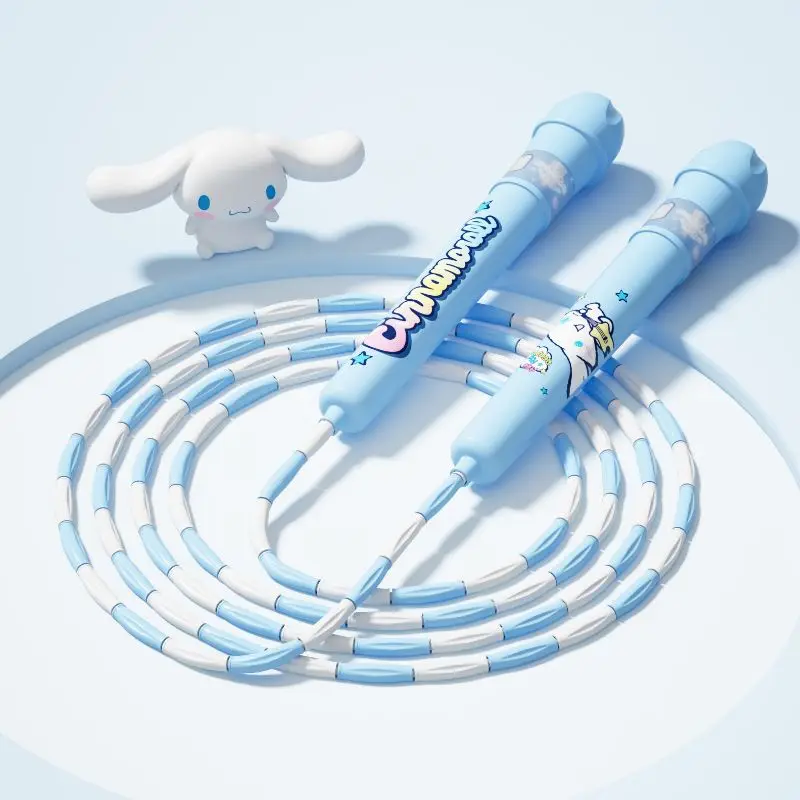 New Kawaii Sanrio peripheral cartoon pattern jump rope Hello Kitty Kuromi My melody Children's adjustable bamboo jump rope gift