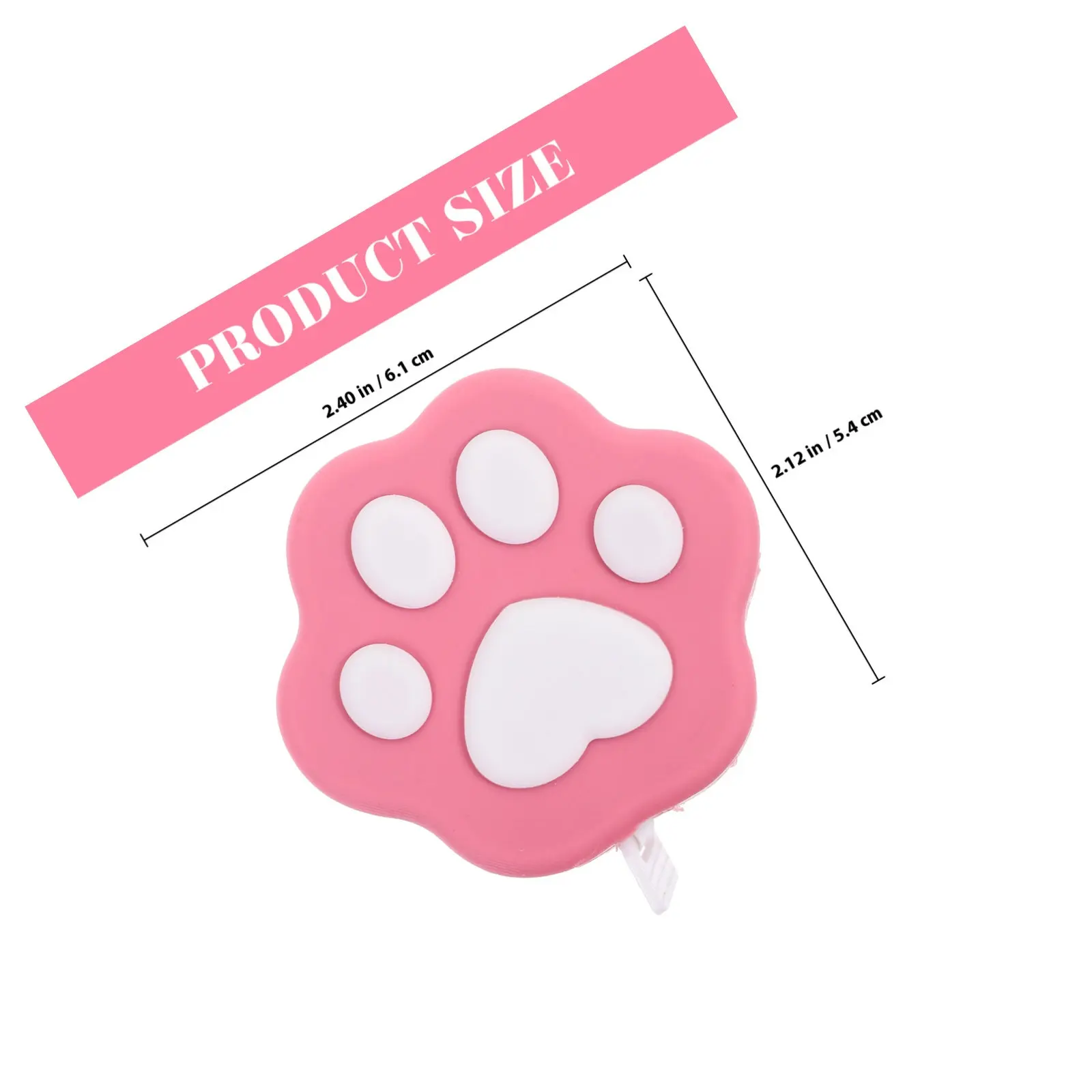 1Pcs Cartoon Lovely Cat Paw Tape Measure Mini Portable Flexible Body Measuring Tool Clear Markings Wear Resistant Small Tape