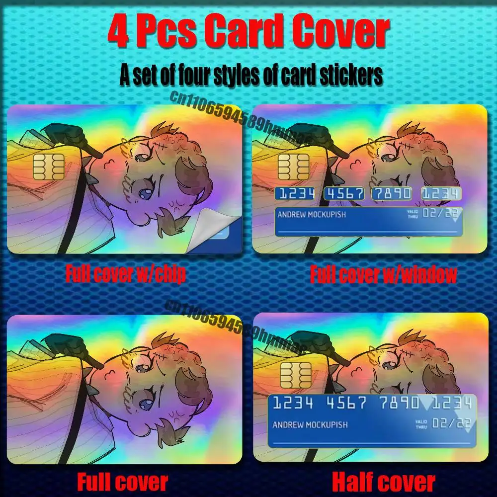 For Outlast Trials Franco Barbi Credit Bank Sticker ID Access Card Cover Skin Rainbow Color Laser Stickers Film