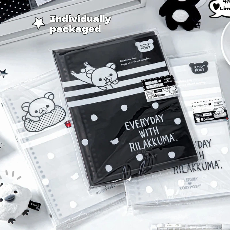 Rosyposy Rilakkuma Loose Leaf Notebook B5 Lined Cartoon Soft Cover Notepad Office Stationery Planner Journal