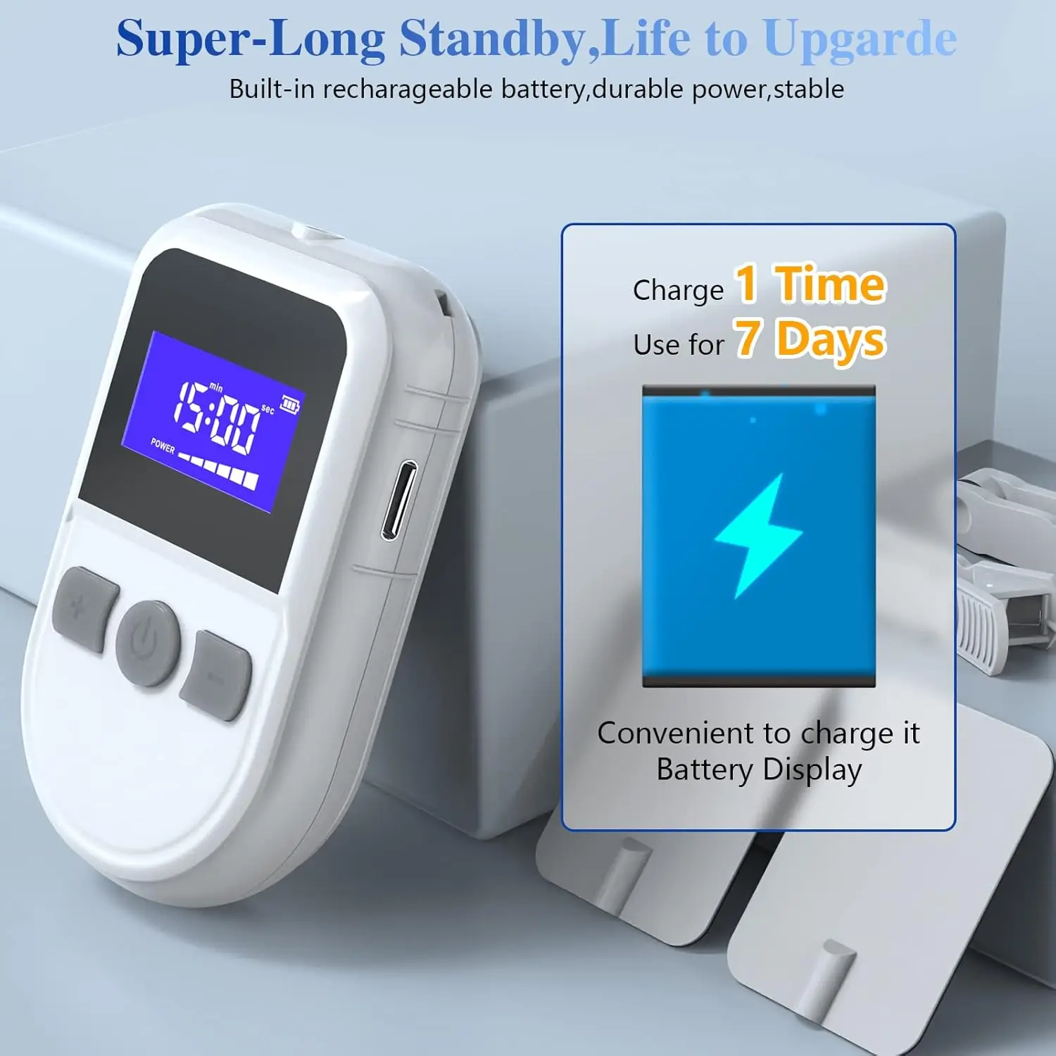 جهاز مساعد على النوم من CES لمشبك الأذن من نوع شاحن USB منخفض التردد تحفيز مكركرنت تخفيف الاكتئاب والصداع