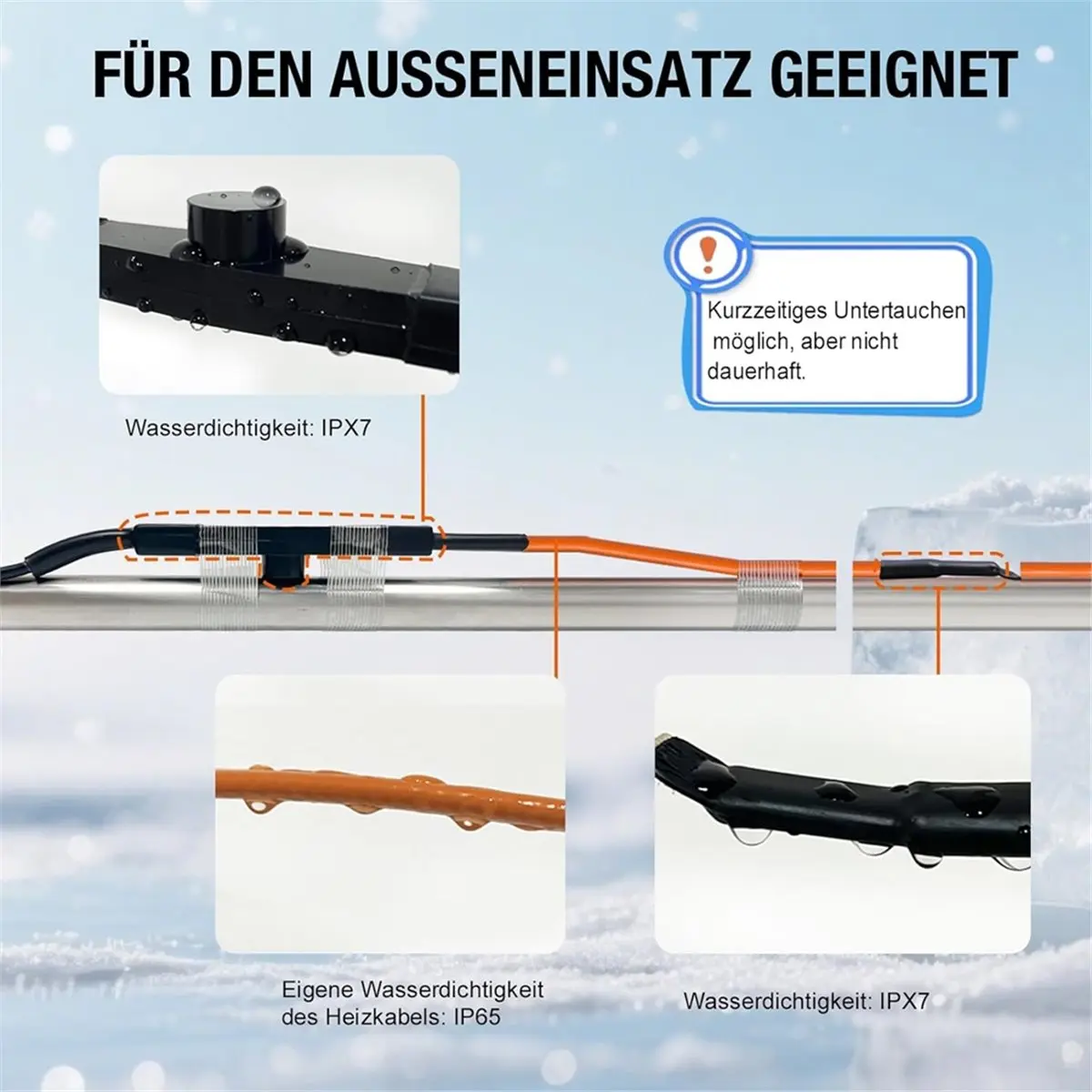 الصقيع حماية كابل التدفئة 4 متر كابل التدفئة التدفئة التيار التدفئة الذاتي تنظيم مقاوم للماء لأنابيب المياه الاتحاد الأوروبي التوصيل