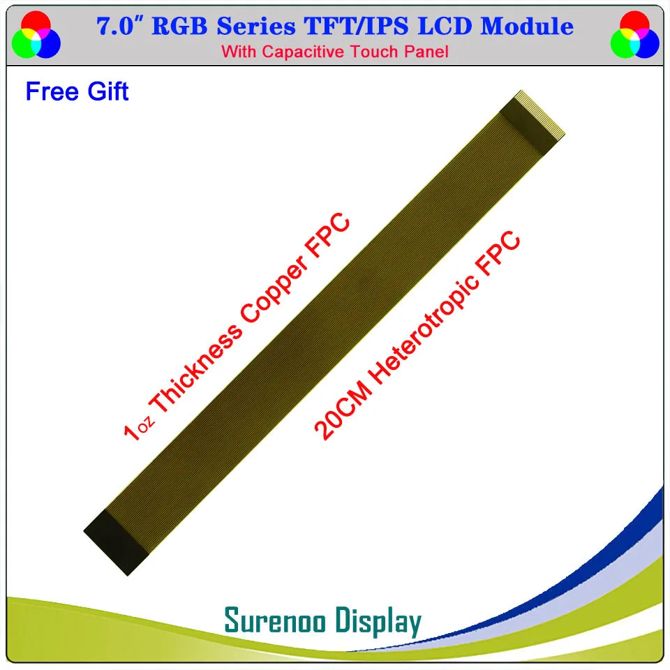 Imagem -06 - Polegadas 1024*600 800*480 40p_rgb Tft Ips Tela de Toque Capacitivo Módulo Lcd Painel Compatível Alientek Stm32 Placa 7.0