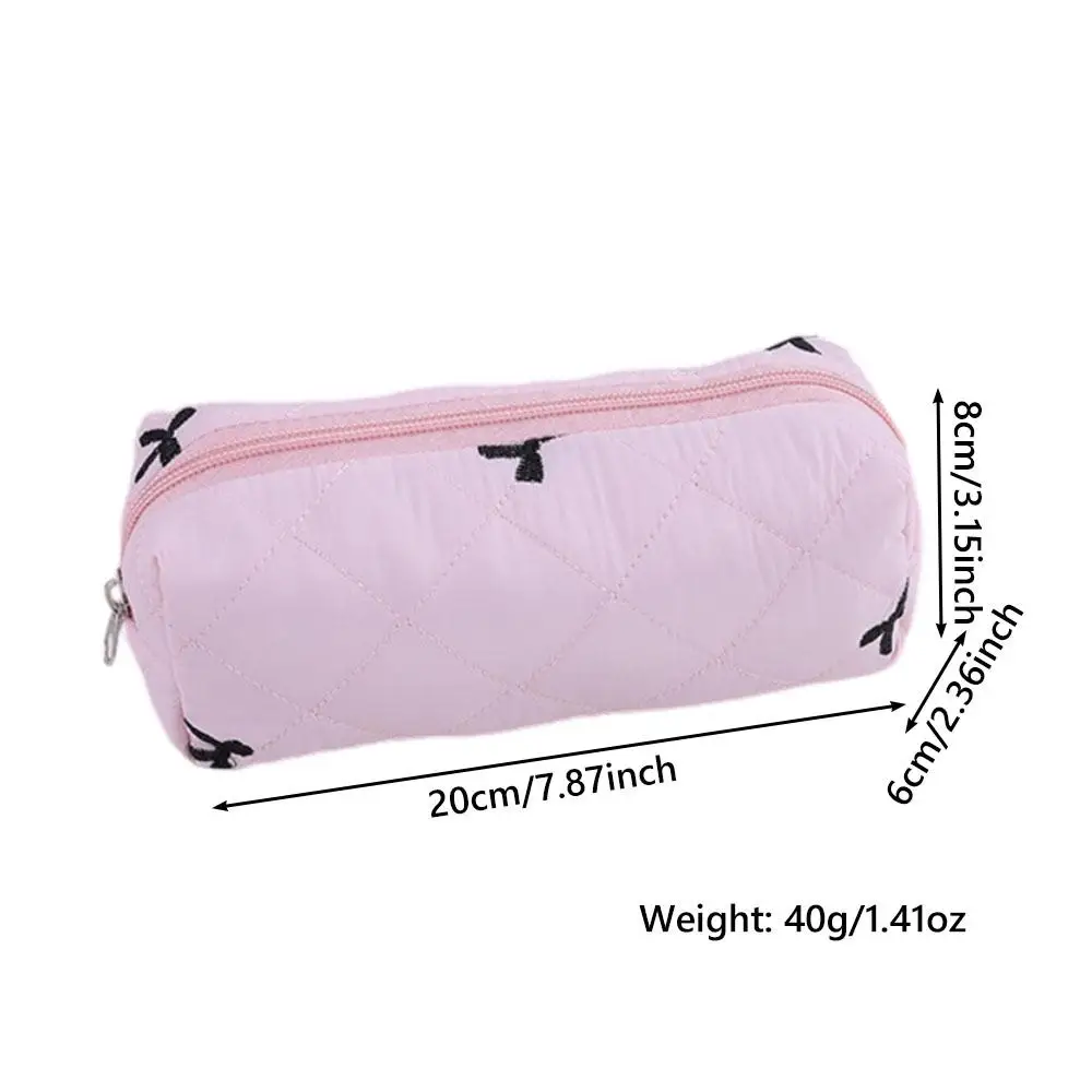 INS Style Quilted Pencil Bag Multi-Functional Cosmetics Storage Large-Capacity Pen Pouch Stationery Supplies Handbag