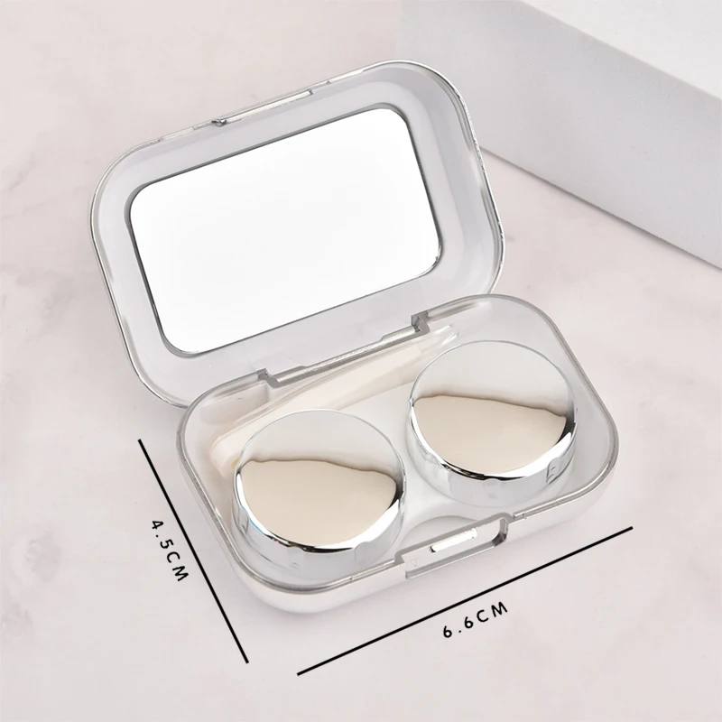 

Зеркальный держатель для лица для женщин и девочек, контейнер для хранения глаз с зеркалом, мини-модный чехол для контактных линз, контейнер для контактных линз