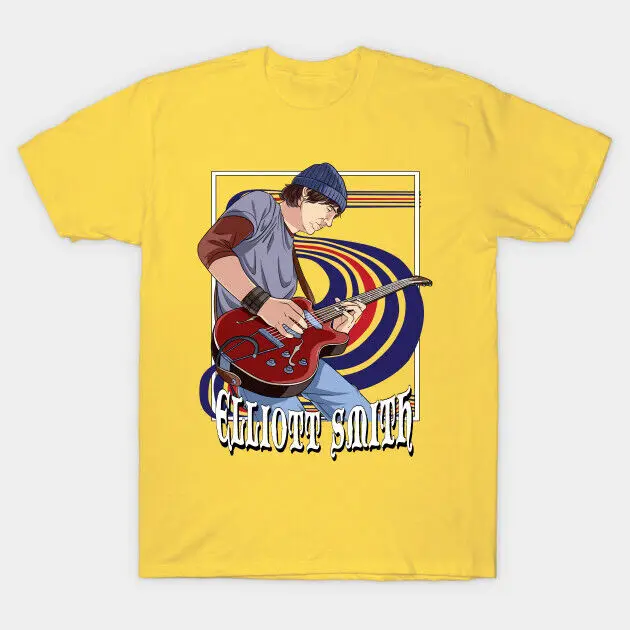 Retro Elliott Smith Guitar Men Shirt Classic Daisy Yellow Unisex S-5XL CC2020