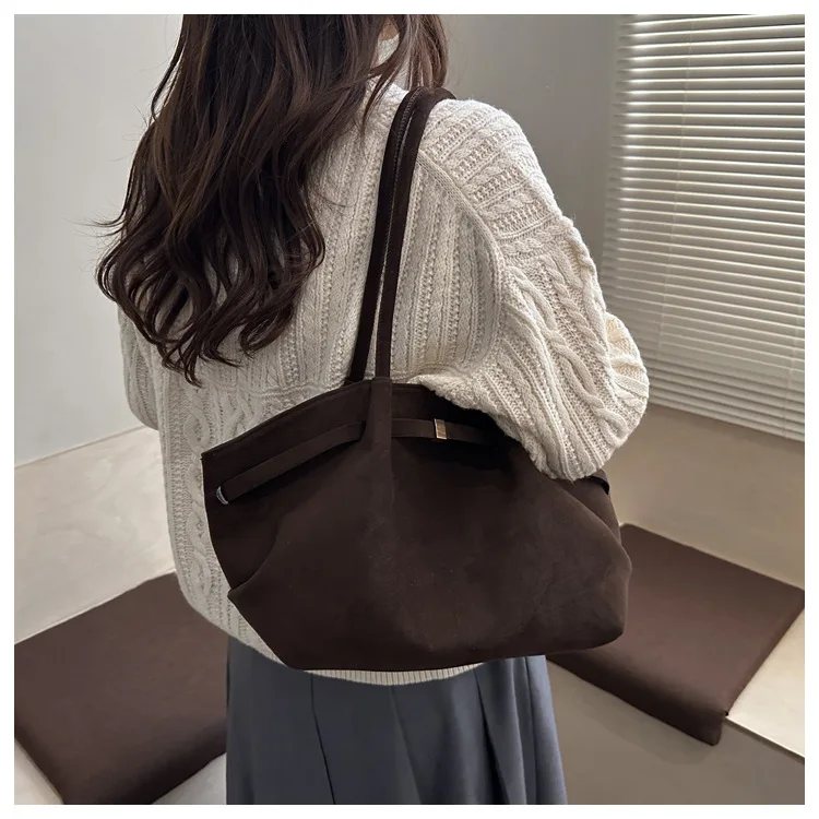 Frauen Faux Wildleder Schulter Tasche Casual Tote Handtasche Unterarm Eimer Geldbörse Herbst Täglichen Mode Luxus Tasche Guangzhou Hohe Qualität Tasche – Detail 16