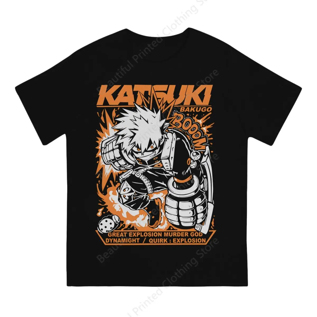 New Anime Bakugou Katsuki Men Women Trend Fun T-shirt Printed Short Sleeved T-shirts Fashion Loose Tops Street Short Sleeve