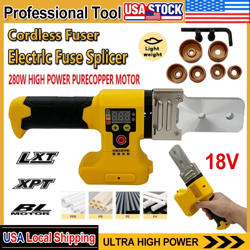 

Fit Dewalt Electric Fuser Fuse Splicer Pipe Welding Machine Cordless Fuser PPR PE Soldering Iron Plastic Tube PP Heating Melt