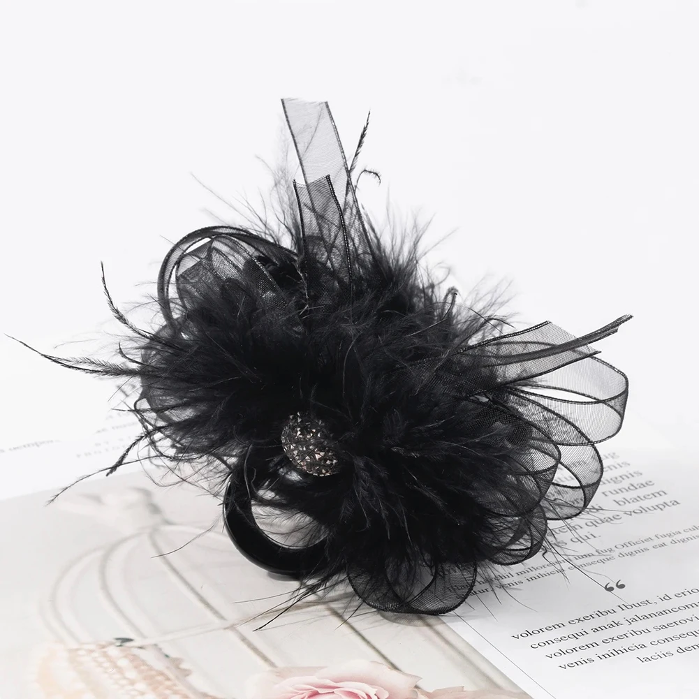 

Стильная заколка для волос, черная заколка с перьями, аксессуары для волос, милые заколки для волос для уникальных причесок, сувенир 24*15*4 см