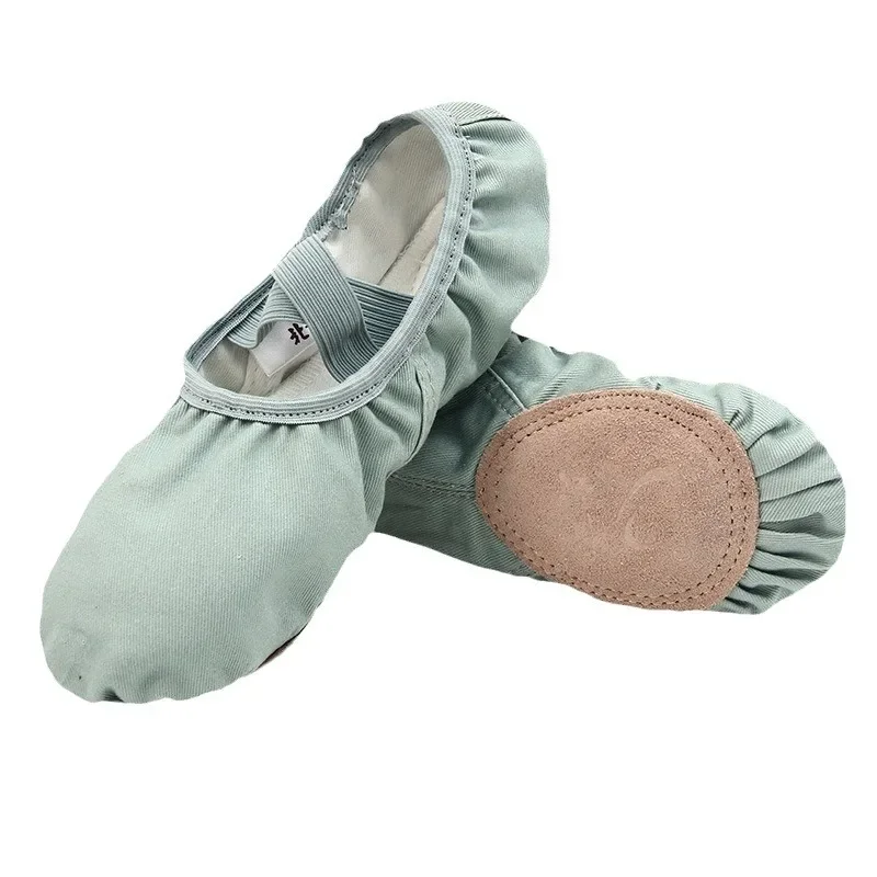 New Morandi Dance Shoes Children's Women's Soft Sole Adult Ballet Shape Green Dance Sports Shoes