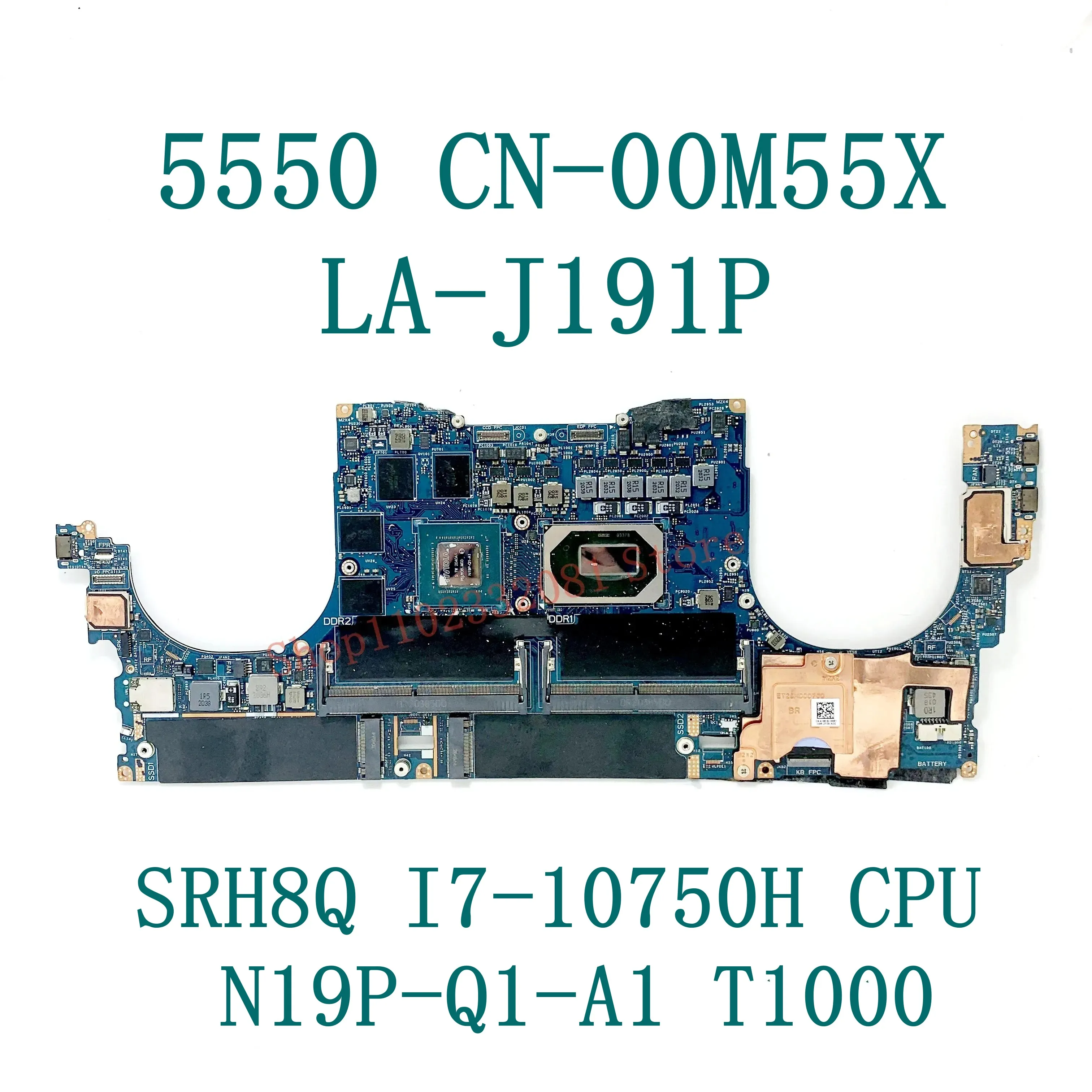 LA-J191P With I7-10750H/I7-10850H/I7-10875H T1000/T2000 For DELL 5550 00M55X 0MCFW2 0MTW3G 0FMCXM 0V6K79 09RKCG 0GX59H 100% Test