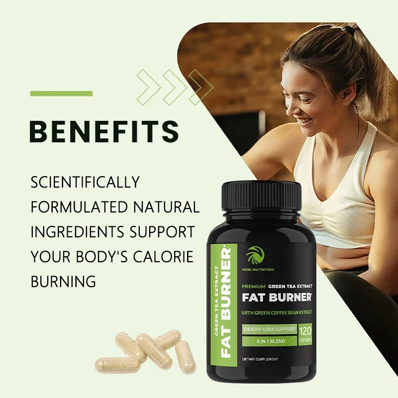 5-in-1 Premium Green Tea for Weight Loss | Belly Fat Burner, Metabolism Booster & Healthy Weight Management for Men and Women