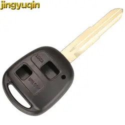 Jingyuqin 2 Buttons Straight Remote Car Key Fob Shell For Toyota Avensis Corolla Yaris Rav4 Tacoma TOY41R No Logo