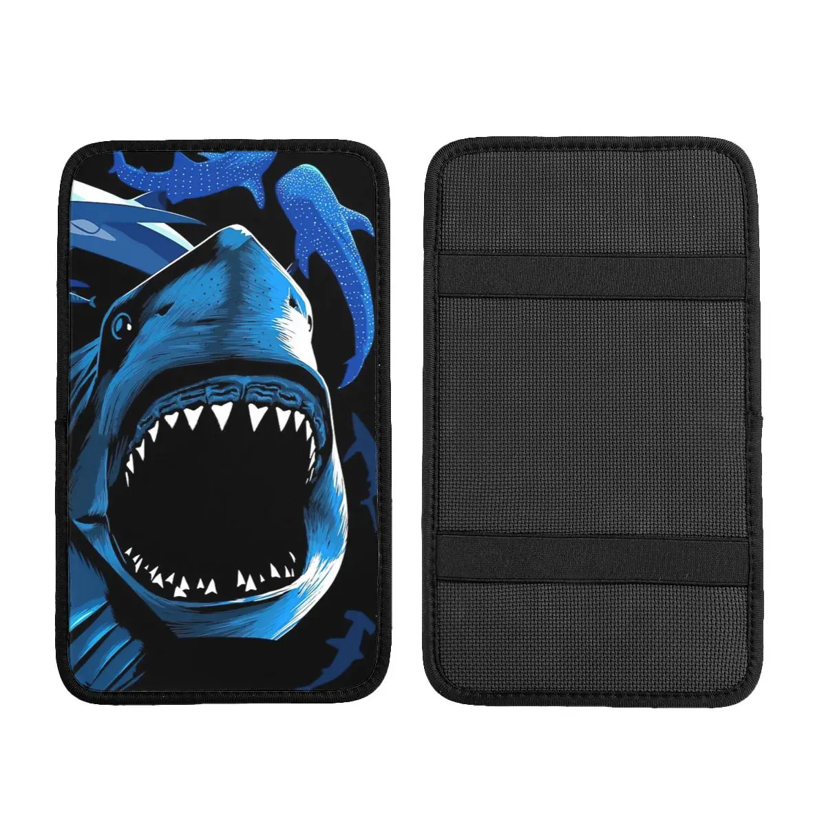 Sharks Car Accessories Car Handrail Box Cushion Custom Print Non-slip Car Armrest Cover