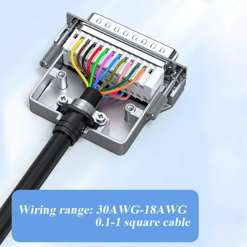Conector de Puerto Serie RS232 de 25 Pines, Carcasa Metálica, Sin Soldadura, Bloques de Terminales Macho y Hembra, DB25 Delgado y Sólido para Redes Informáticas