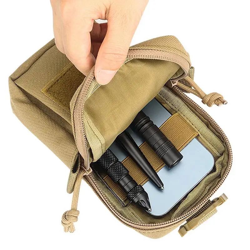 Molle Organizer Bag, Hiking Waist Pouches, Outdoor Tools Storage Bag, Camping Cellphone Bag, Nylon Zipper Pockets For Backpack