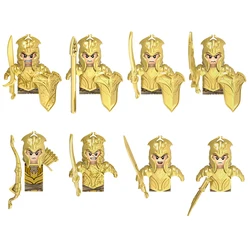 1pcs MOC LOTR Elves Soldier Army Figures Armor Guard Warrior Archer Medieval Knights Building Blocks Bricks toys kids gifts