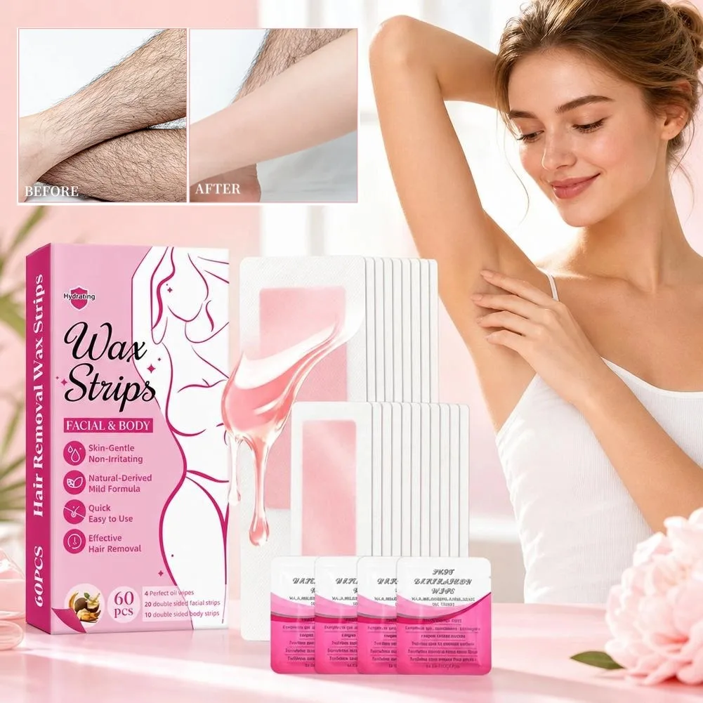 Professional Hair Removal Wax Strip,Painless Depilatory Fast Hair Removal Wax Strips For Facial Body Leg Lip Arm Hair Removal
