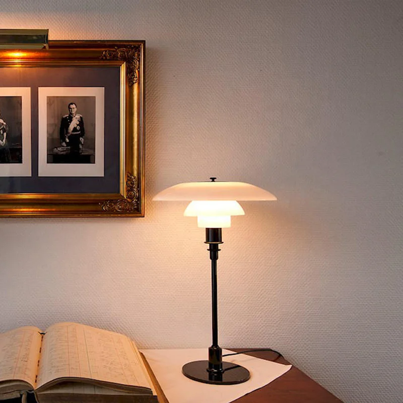 

Danish minimalist medieval PH3 Glass desk lamp study modern boutique decorative table lamp for living room