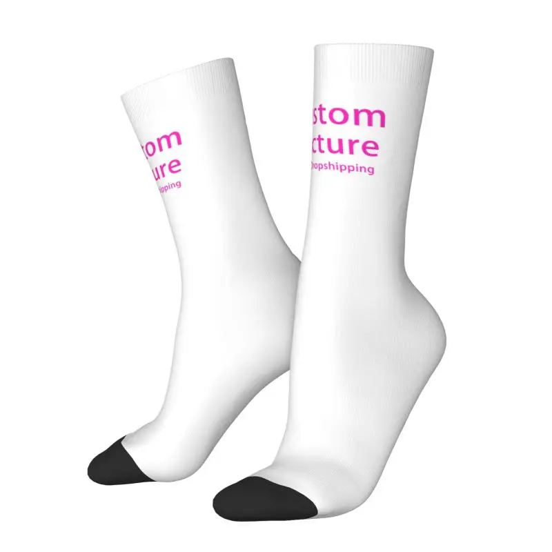 Personalized Custom Photo Logo Dress Socks Mens Womens Warm Fashion Customized DIY Print Crew Socks