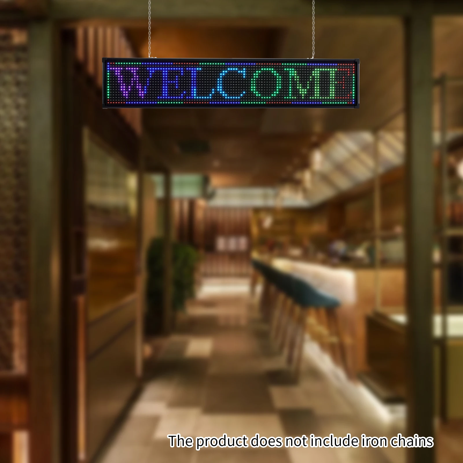 LED Sign Sign Programmable RGB 7 Color Scrolling Sign Display Board Digital Message Programmable by PC U Disk for Advertising