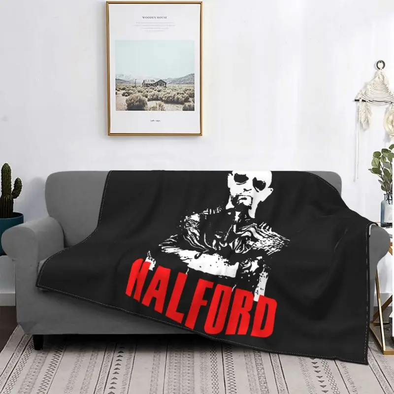 Rob Halford Judas Priest Heavy Metal Band Blanket Plush Comfort Home Decor Faux Fur Throw Mechanical Wash