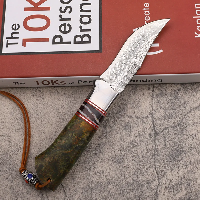 Dropship VG10 Damascus uitgeharde en stabiele handgreep Vast mes Outdoor Camping Survival EDC-gereedschap voor de jacht