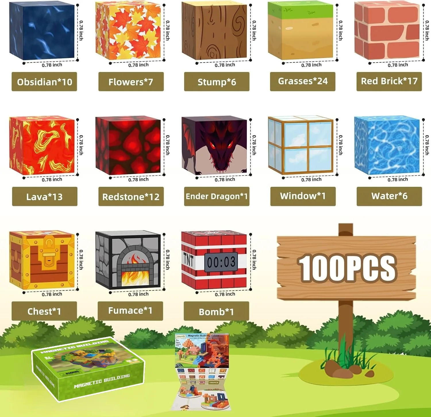 Magnetic Building Blocks 100-500pcs, STEM Educational Toys for Kids, Creative Construction Gift Ideas for Boys Girls Birthday