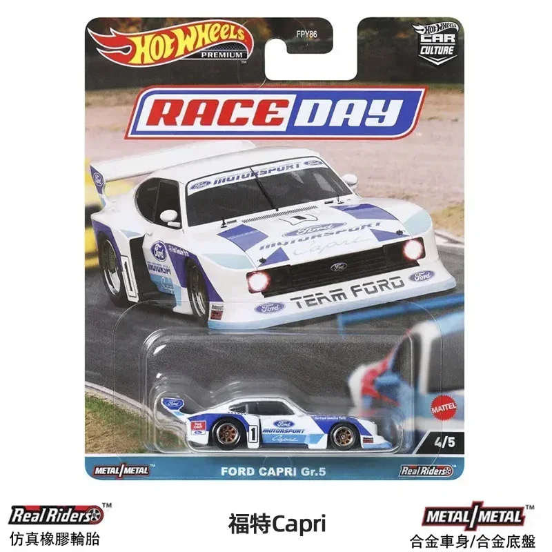 Hot Wheels-coche Culture Race Day para niño, vehículo Premium de juguete, fundición a presión, Audi R8, Ford Capri, Porsche 1/64, Colección 935