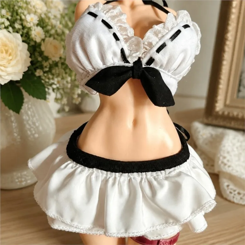 Handmade 68-120cm Silicone Doll Clothes Sweet Cute White Bikini Unifrom Summer Swimsuit Ruffle Bra Cake Skirt Set Non Fading