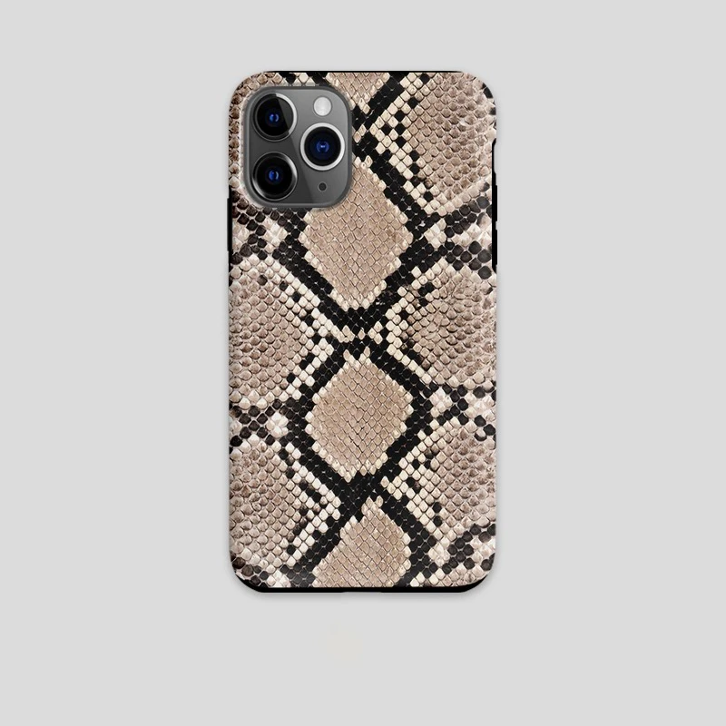 

Phone Case for iPhone 16 15 14 13 12 11 X XS XR XSMAX 7 8 Pro Max Plus Luxury Snakeskin Double-layer Back Cover