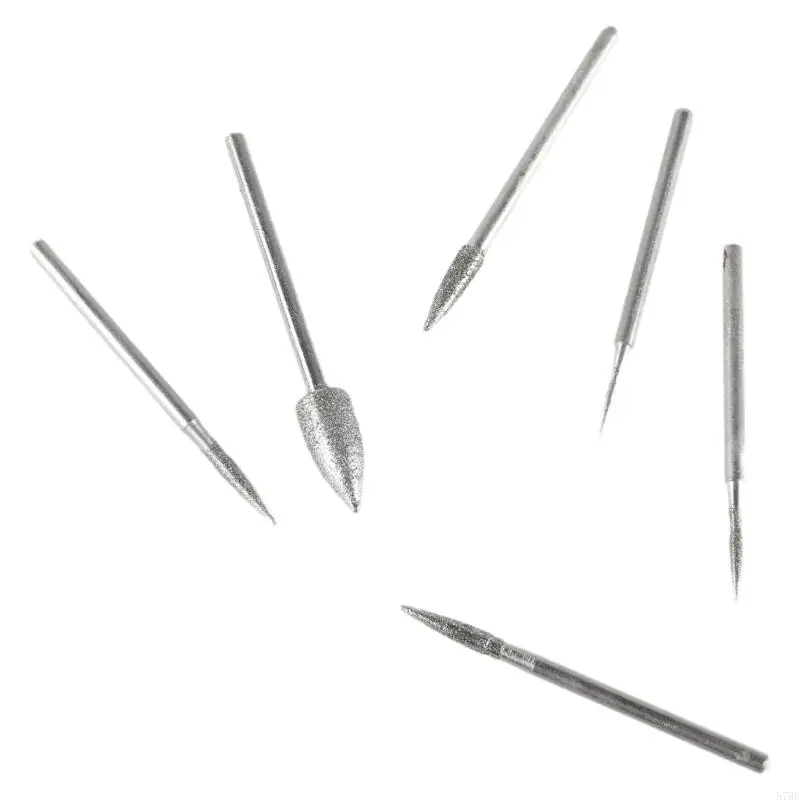 57be Diamond Burr Set rowary Щелкий Burrs Universal Fitment Ascovered Cone Carving Accessories для ротационных инструментов биты