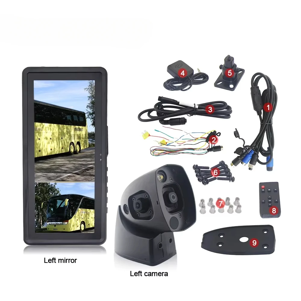 Side Mirror Camera Reverse Sideview Mirror Monitor IPS AHD 2 Split VIew Digital Car E-Mirror Blind Spot Detection System