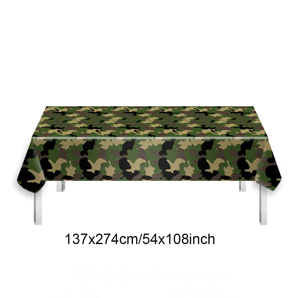 

Army Theme Birthday Party Camo Plastic Tablecloth Disposable Camouflage Table Cover Military Party Table Decorations
