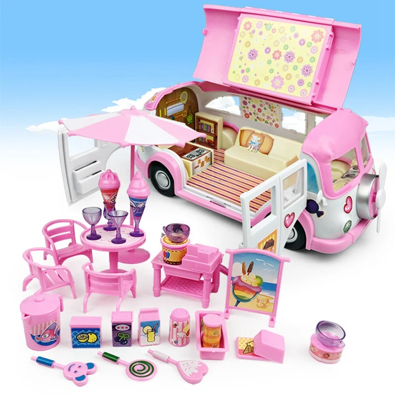 Camper carro crianças piquenique sorvete rv conjunto diy casa conversível piquenique carro crianças cadeira adesivos terno